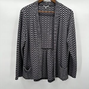 Habitat Cardigan Sweater Womens Medium Purple Gray Textured Open Lagenlook